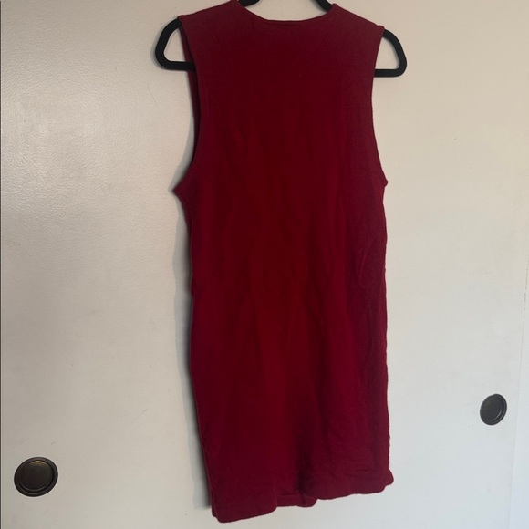 Preview Collection V-Neck Red Long Sweater Vest - Picture 8 of 10